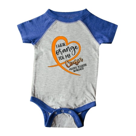 

Inktastic I Wear Orange for my Cousin Multiple Sclerosis Awareness Gift Baby Boy or Baby Girl Bodysuit