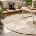 thumbnail image 3 of Round Area Rugs 3.3Ft, Beige Boho Floral Non-Slip Washable Circle Rugs Carpet, Vintage Ethnic Tribe Abstract Art Indoor Outdoor Rug Floor Mats Throw Runner for Bedroom Living Room Bathroom, 3 of 8