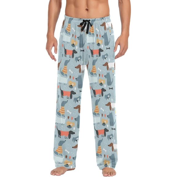 GZHJMY Dog Pajama Pants for Men, Lounge Pants Lightweight Men Pajama Bottoms with Drawstring Pockets, Christmas New Year Birthday Gifts, Small