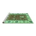 thumbnail image 2 of Ahgly Company Machine Washable Indoor Round Oriental Turquoise Blue Traditional Area Rugs, 8' Round, 2 of 4