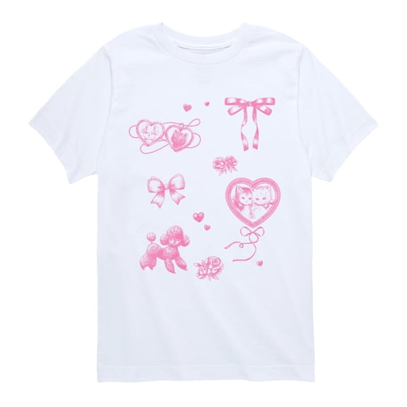 Instant Message - Coquette Animals Short Sleeve Graphic T-Shirt