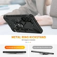 thumbnail image 6 of Case for Samsung Galaxy S24 Heavy Duty Case with Rotated Ring Holder Stand, Magnetic Car Mount, Military Grade Shockproof Rugged Protection Phone Cover for Galaxy S24, Black, 6 of 8
