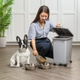 thumbnail image 3 of IRIS USA 30lbs Dog Food Storage Container with Wheels, 2-Cup Scoop, Gray/Dark Gray, 3 of 10