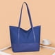thumbnail image 5 of Bolsa de hombro grande de cuero sintético de oxford con capacidad para mujeres azules, tejido de mezcla suave, 5 of 6