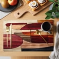 thumbnail image 2 of Red Boho Geometric Placemats Set of 12 Modern Abstract Art Place Mats Indoor Wipeable Table Mats Washable Cloth Dining Table Placemats for Kitchen Holiday Party Home Decor 13x19 Inch, 2 of 9