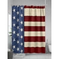 thumbnail image 5 of Fsddascl Vintage 4th of July Shower Curtain Set - 60" x 72" Washable Bathtub Curtain with 12 Hooks, Independence Day Red Blue Waterproof Fabric Stall Shower Curtains for Bathroom/Bathtub Décor, 5 of 6
