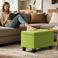 thumbnail image 2 of COCOKUN Storage Ottoman, 25 Inches Ottoman Foot Rest Stool with Hinged Lid, Ottomans with Storage for Living Room, Bedroom, Entryway, 600 lbs Capacity, Green, 2 of 16