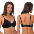 thumbnail image 5 of Curve Muse Semi-Sheer Balconette Underwire Lace Bra and Scalloped Hems (2 Pack)-BLACK,WHITE-48DD, 5 of 7