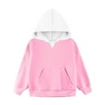 thumbnail image 5 of vdgthytj Kids Hooded Sweatshirts Color Block Long Sleeve Hoodies Casual Loose Pullover Fall Tops for Boy Girls, 5 of 8