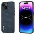 thumbnail image 1 of For iPhone 15 ABEEL Genuine Leather Luxury Black Edge Phone Case, 1 of 5