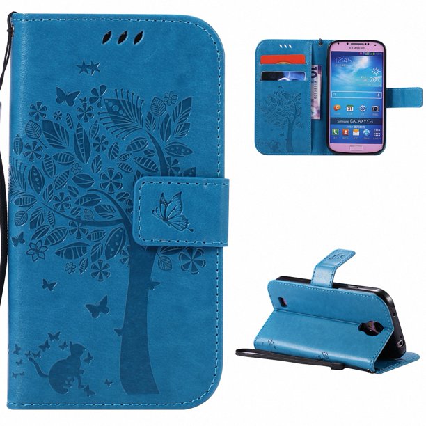 Salie Maxim Regenachtig Galaxy S4 IV Case, Samsung Galaxy S4 Phone Cases, Allytech [Embossed Cat &  Tree] PU Leather Wallet Case Folio Flip Kickstand Cover with Card Slots for  Samsung Galaxy S4 S IV I9500