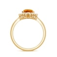 thumbnail image 2 of Lab Grown Orange Sapphire Ring with Diamond Halo - 2.5 Carat - AAAA Grade, 10K Yellow Gold, US 12.00, 2 of 8