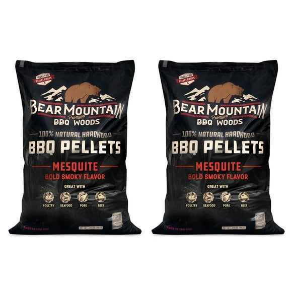 Bear Mountain BBQ 20 Lb Natural Hardwood Mesquite Smoker Pellets (2 Pack)