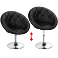 thumbnail image 3 of Renwick Height Adjustable Modern Upholstered Round Tufted Back Chair, Black, 3 of 9