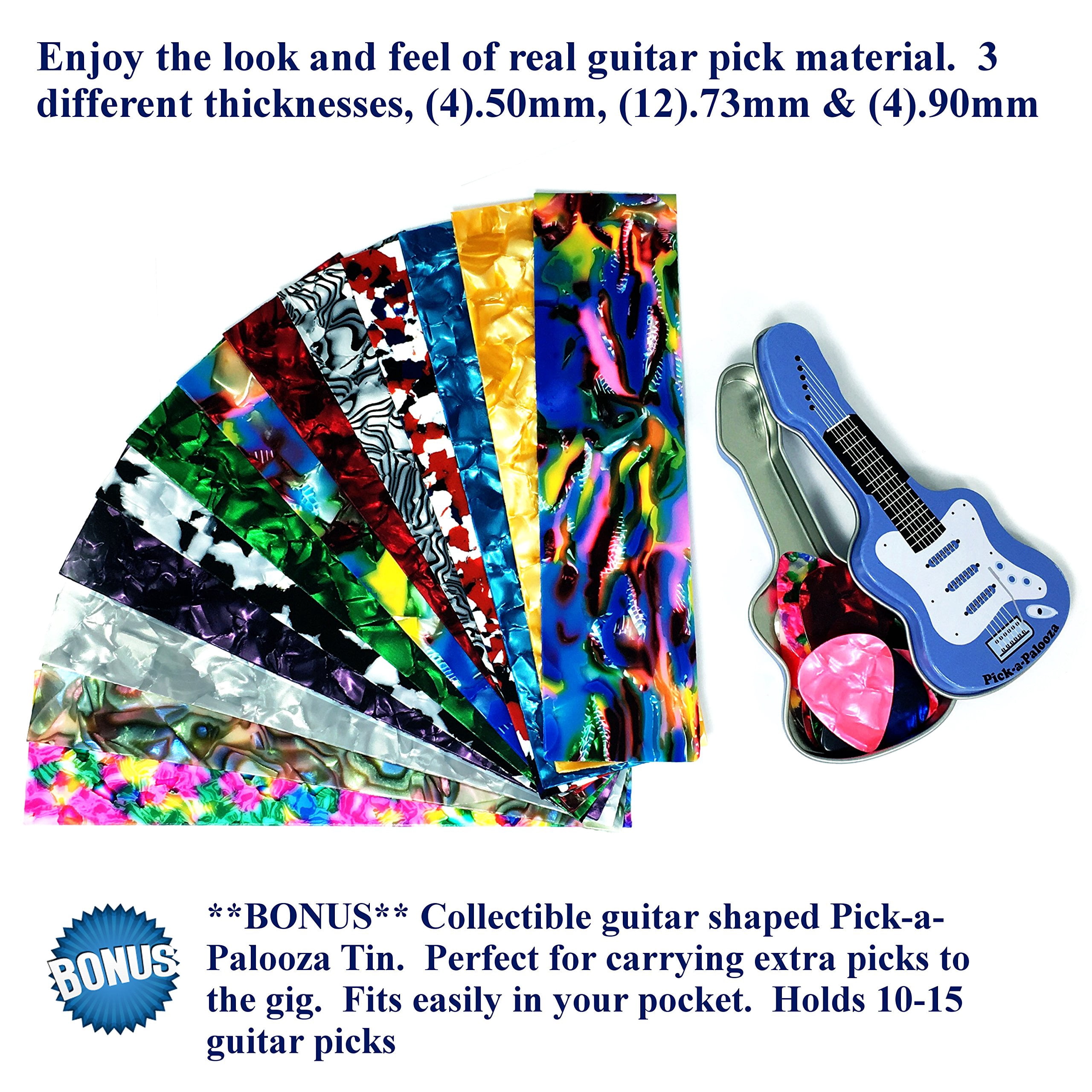 Craft Guitar Pick Making Strips, Pearloid Variety Blank Sheets, Multi Thickness Refill Material for Guitar Pick Maker - 0.90mm Heavy