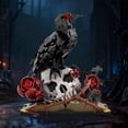 thumbnail image 6 of Gothic Raven Skull Building Blocks Set 733PCS Black Crow on Skull with Roses Dark Art Display Model DIY Assembly Collectible Home Decor, 6 of 9