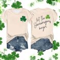 thumbnail image 5 of Uootdi Women's St Patrick's Day T-Shirt Lucky Irish Shamrock Clover Graphic Short Sleeve Crewneck Casual Tees Tops Gift, 5 of 7