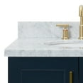 thumbnail image 4 of Ariel Taylor 43 In. Left Offset Oval Sink Vanity With Carrara White Marble Countertop In Midnight Blue, 4 of 11