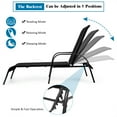 thumbnail image 3 of Patiojoy Outdoor Chaise Lounge Chair Adjustable Reclining Bed with Backrest& Armrest Black, 3 of 8
