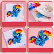 Fused Beads Kit with Pegboards and Ironing Paper, Perler Beads for Youth Crafts, Christmas Gift for Unisex and Unisex, Hama Beads Set for Holiday Party Favor, Tabletop Art Project for Akmoler