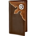 thumbnail image 1 of Nocona Belt N5440402 Rodeo Filligree Leather Overlay Star Concho Checkbook One Size Wallet - Brown, 1 of 3
