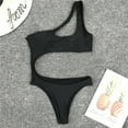 thumbnail image 3 of Qarigey Poliéster Mujer Bikinis Transpirable Elástico Reemplazo Irregular Sexy Elegante Señoras Playa Trajes de baño Accesorios conjuntos de ropa Negro METRO, 3 of 6