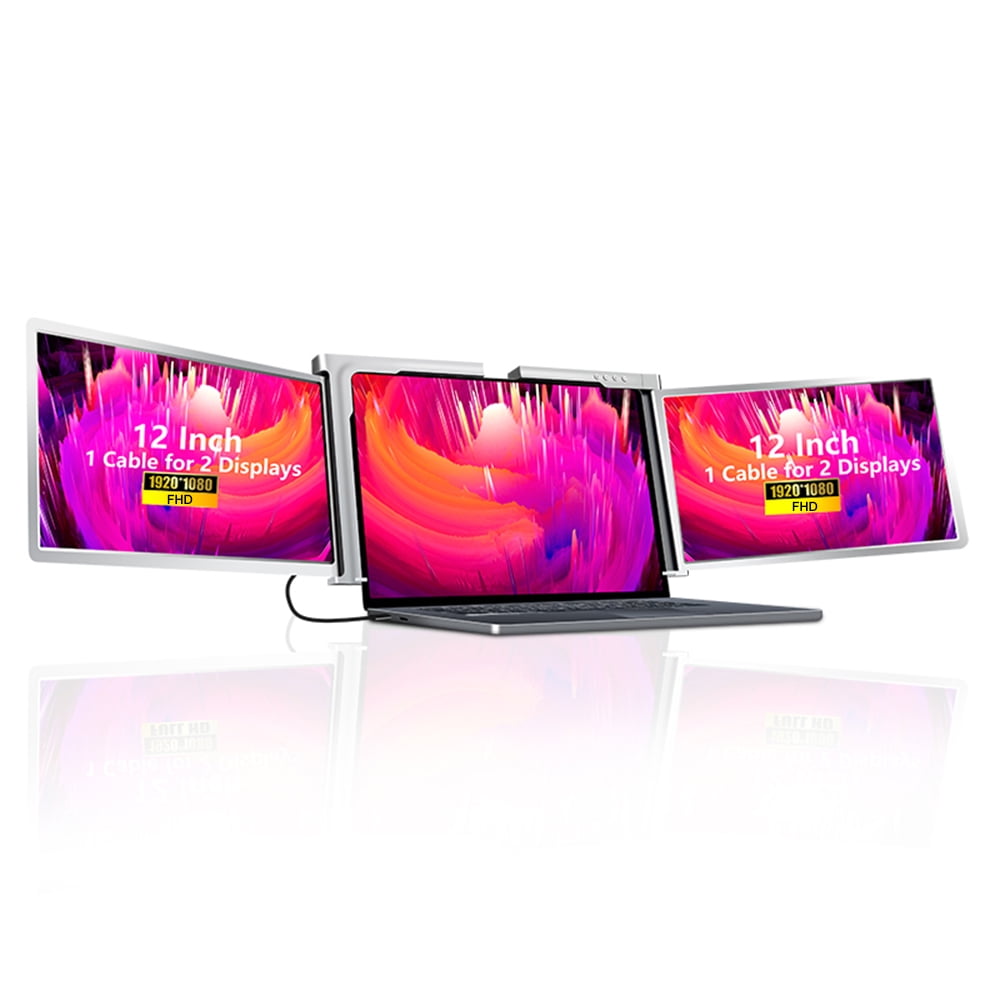 12 inches Laptop Expansion Screen FHD Portable Tri-screen Monitor with ...