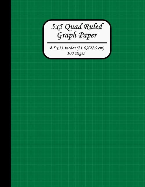 5x5 Quad Ruled Graph Paper. 8.5 X 11 Inches (21.6 X 27.9 CM). 100 Pages