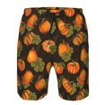 thumbnail image 4 of Kdxio Orange Pumpkin Pattern Mens Casual Shorts - Drawstring Summer Beach Sports Shorts for Men, 4 of 9