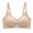 Khaki, variant on Women Solid T-Shirt Bras Thin Straps Textured Wireless Bras V Neck Seamless Brassiere Lightly Cozy Daily Wear Bralette M Khaki