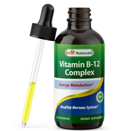 Best Naturals Vitamin B12 Liquid Complex - 2 FL OZ (60 ML) - Best Supplement to Increase Energy, Enhance Mood, Sharpen Focus and Boost Metabolism - Liquid Form for Fast (Best Vitamins To Take For Ms)