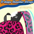 thumbnail image 5 of Black and Pink Leopard Print 17" Waterproof Oxford School Backpacks for Teens, S-Shape Padded Straps, for School, Travel, Hiking, Camping, 5 of 5