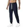 thumbnail image 2 of Tdoqot Mens Pants Slim Fit Casual With Pockets Straight Leg Mens Sweatpants Dark Blue Size S, 2 of 6
