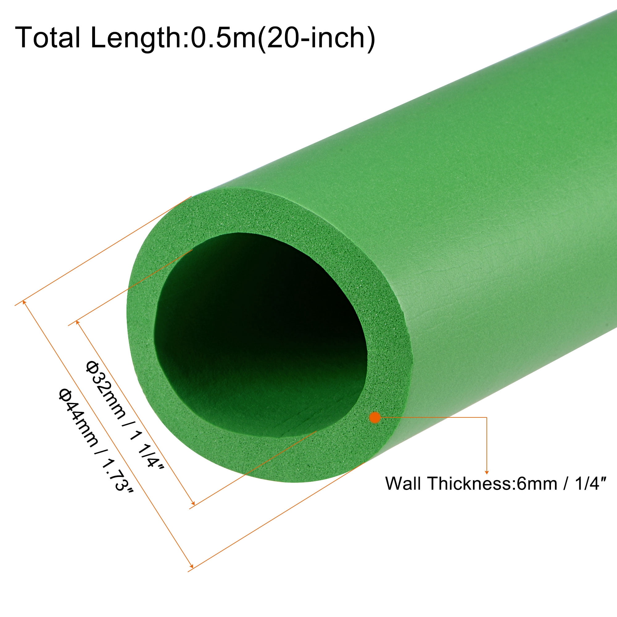 MECCANIXITY Foam Grip Tubing – 20mm ID, 5mm Wall, 20" Long, Black Non-Slip Rubber For Tool Handles, Fitness & Electrical Insulation