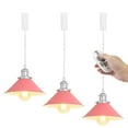 thumbnail image 1 of FSLiving Adjustable Height Remote Control J-Type Track Pendangt Light with E26 Silver Socket Retro Decoration Industrial Factory Pink Lamp Dimmable Color Changing for Kitchen,Customizable - 3 Lights, 1 of 9