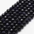 thumbnail image 1 of Synthetic Blue Goldstone Beads Strands Faceted Round 4mm Hole: 0.8mm about 85pcs/strand 14.5 inch, 1 of 3