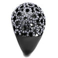 thumbnail image 4 of Luxe Jewelry Designs Women's Light Black IP Stainless Steel Flower Design Ring with Tanzanite, 4 of 4