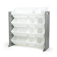 thumbnail image 3 of Humble Crew Kids Toy Storage Organizer with 12 Plastic Storage Bins, Grey Wood Grain/White, 3 of 6