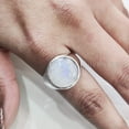 thumbnail image 4 of Rainbow Moonstone Mans Ring, Natural Blue Fire Rainbow Moonstone, Silver Jewelry, 925 Silver Ring, Birthday Gift, Heavy Mens Ring, Simple Heavy Design, Biker Ring, Christmas, Mens Signet Ring, 4 of 8