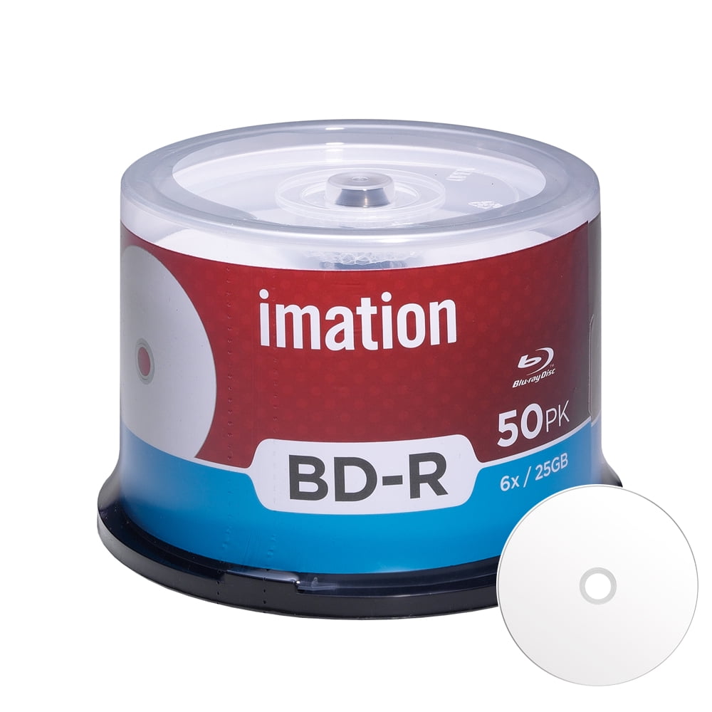 50 Pack Imation BD R 6X 25GB Blu ray White Inkjet Hub Printable Blank 50 Pack Imation BD R 6X 25GB Blu ray White Inkjet Hub Printable Blank