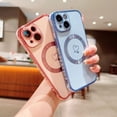 thumbnail image 4 of Compatible with iPhone 13 Case 2021, Cute Haert Cover Compatible with MagSafe Case Luxury Plating Design Soft TPU Shockproof Edge Phone Case Compatible with iPhone 13 (Blue), 4 of 12