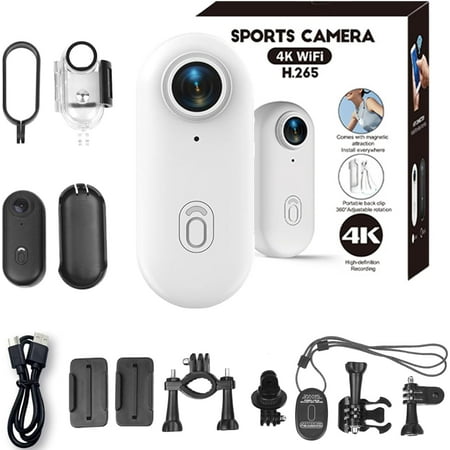 Gosnap - Go Snap Camera, Go Snap Body Cam, 1080P/4K Wearable Thumb Action Camera with 360° Spring Clip, 120° Wide Angle, Hands-Free POV Recording (1080P-White)