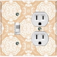 thumbnail image 1 of Metal Light Switch Plate Cover Mandala Beige White Floral Pattern Damask MDL075, 1 of 13