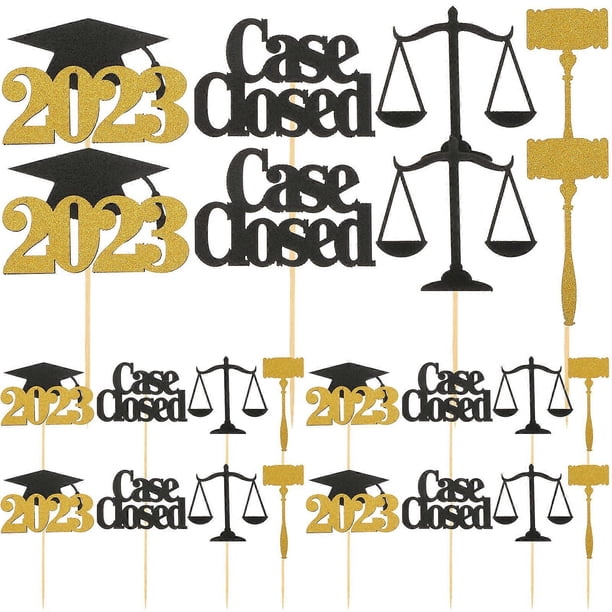 24pcs Graduation Cupcake Toppers Law Major Graduation Cake Decors 2023 Graduation Cake Decoration