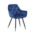 thumbnail image 3 of Alix 25 Inch Modern Dining Chair, Button Tufted, Set of 2, Blue, Black- Saltoro Sherpi, 3 of 6