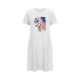 thumbnail image 5 of Tnhcen Plus Size Women's Patriotic 4th of July Sleep Dress – Short Sleeve Round Neck with Stars & Stripes Print Soft Polyester Spandex S-2XL for Home/Lounging, 5 of 7