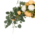 thumbnail image 4 of Dintel de puerta con flores simuladas, mesa de flores y flores colgadas frente al espejo para decorar la pared - naranja, longitud total de aproximadamente 75 cm, 4 of 14