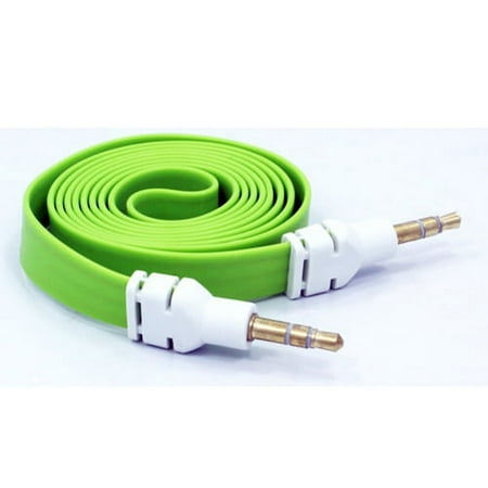 3.5mm Aux Cable for Google Pixel 5a 5G Phone - Adapter Car Stereo Aux-in Audio Cord Speaker Jack Wire Flat Green X1A