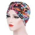 thumbnail image 3 of Lroveb Turbans for Women Head Wrap Hijab India Muslim Stretch Turban Hat Floral Cotton Hair Loss Scarf Beanie Hat, 3 of 3