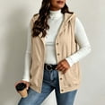 thumbnail image 3 of Diufon Hoodie Vest Jackets for Women Plus Size Drawstring Button Down Sleeveless Sweatshirt Jacket Hooded Outerwear with Pockets, 3 of 6